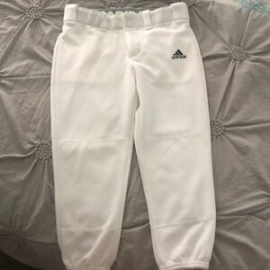 Boys white Adidas baseball pants 8-10
